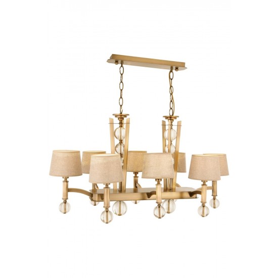 AVONNI AV-35002-8ES-YM Eskitme Kaplama Modern Avize E27 Metal Cam Kumaş 100x55cm