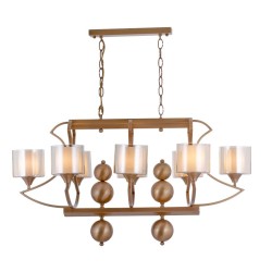 AVONNI AV-35003-8E-YM Eskitme Kaplama Modern Avize E27 Metal Cam 100x55cm