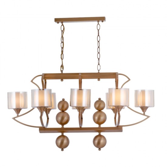 AVONNI AV-35003-8E-YM Eskitme Kaplama Modern Avize E27 Metal Cam 100x55cm