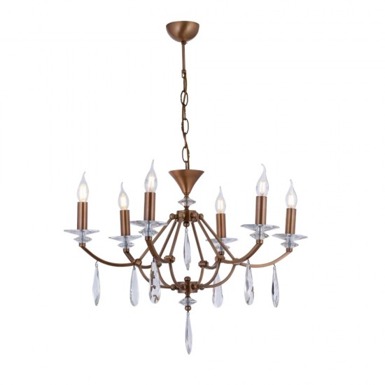 AVONNI AV-35004-6E Eskitme Kaplama Modern Avize E27 Metal Cam 65cm