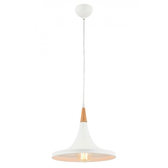 AVONNI AV-4100-A6-BBY Beyaz Boyalı Modern Avize E27 Metal Ahşap 32cm