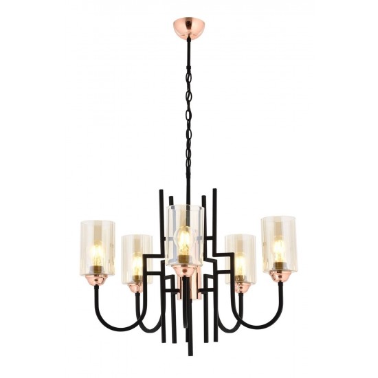 AVONNI AV-4163-5BSY Siyah Boyalı Modern Avize E27 Metal Cam 62cm AVONNI AV-4163-5BSY Siyah Boyalı Modern Avize E27 Metal Cam 62cm