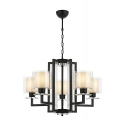 AVONNI AV-60190-5BSY Siyah Kaplama Modern Avize E27 Metal Cam 70cm
