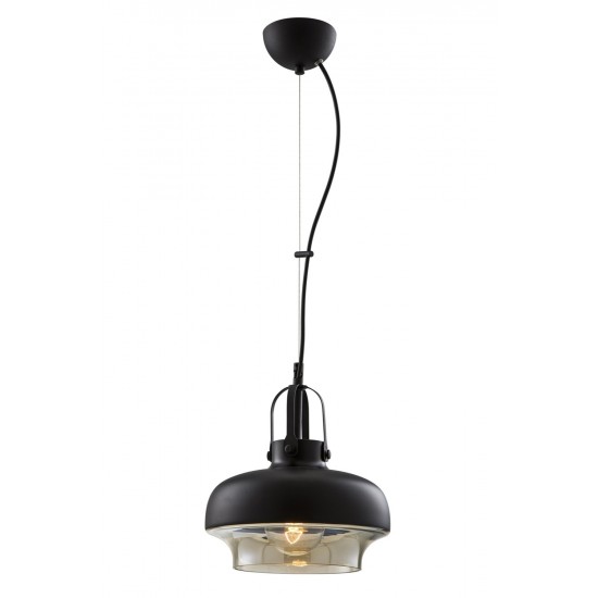 AVONNI AV-5064-1BSY Siyah Boyalı Modern Avize E27 Metal Cam 25cm