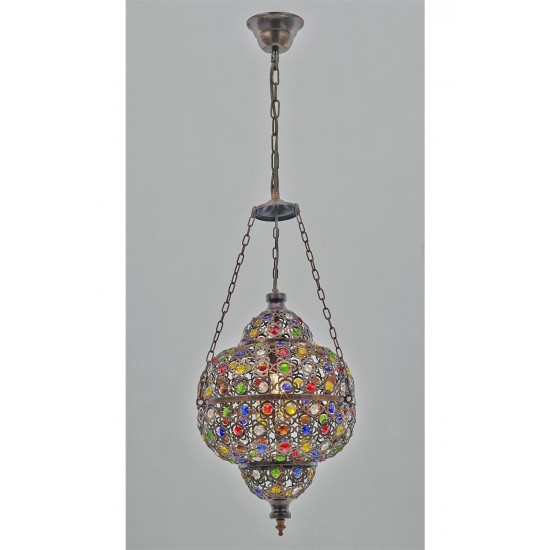 AVONNI AV-5104-1E Eskitme Kaplama Klasik Avize E27 Metal Kristal 27cm