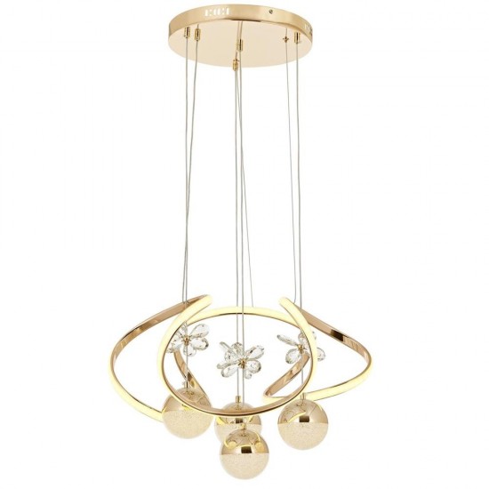 AVONNI AV-5281-4S Sarı Kaplama Modern Avize  Metal Cam 40cm