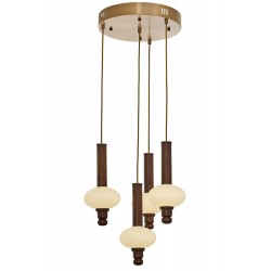 AVONNI AV-5299-4ET Eskitme Kaplama Modern Avize  Metal Ahşap Cam 35cm