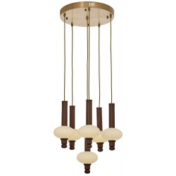 AVONNI AV-5299-7ET Eskitme Kaplama Modern Avize  Metal Ahşap Cam 40cm