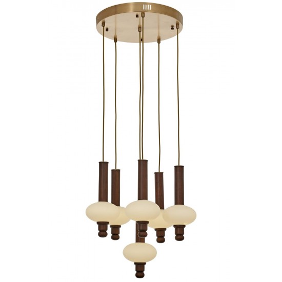 AVONNI AV-5299-7ET Eskitme Kaplama Modern Avize  Metal Ahşap Cam 40cm