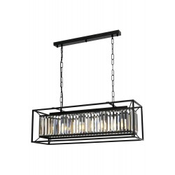 Modi Lighting Mod-60029-4Y-BSY Siyah Boyalı Modern Avize E27 Metal Kristal 80x22cm