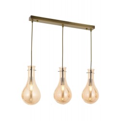 Modi Lighting Mod-60092-3EY Eskitme Kaplama Modern Avize E14 Metal Cam 45x15cm