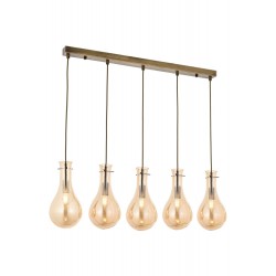 Modi Lighting Mod-60092-5EY Eskitme Kaplama Modern Avize E14 Metal Cam 80x15cm