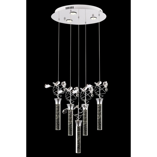 Modi Lighting Mod-60148-5KT Krom Kaplama Modern Avize LED Metal Kristal Cam 40cm