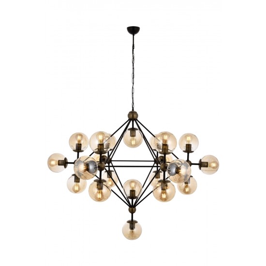 Modi Lighting Mod-60163-21BSY Siyah Boyalı Modern Avize E27 Metal Cam 150cm