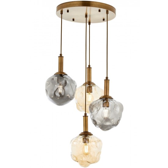 AVONNI AV-60210-4ET Eskitme Kaplama Modern Avize E27 Metal Cam 40cm