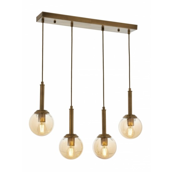 AVONNI AV-60216-4EY Eskitme Kaplama Modern Avize E27 Metal Cam 70x13cm