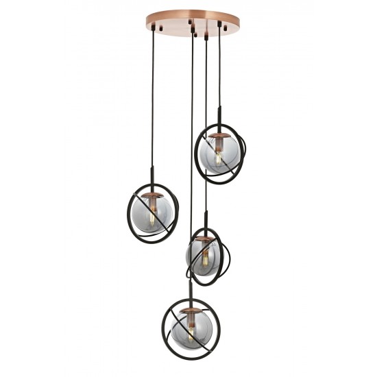 AVONNI AV-60291-4T-BSY Siyah Boyalı Modern Avize E14 Metal Cam 35cm AVONNI AV-60291-4T-BSY Siyah Boyalı Modern Avize E14 Metal Cam 35cm