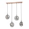 Modi Lighting Mod-60291-4Y-BSY Siyah Boyalı Modern Avize E14 Metal Cam 80x22cm
