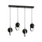 Modi Lighting Mod-60370-4Y-BSY Siyah Boyalı Modern Avize LED Metal Ahşap Pleksi 80x12cm
