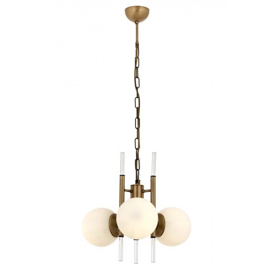 AVONNI AV-60385-3E Eskitme Kaplama Modern Avize E27 Metal Cam Kristal 50cm