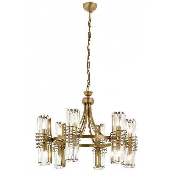 AVONNI AV-60398-6E Eskitme Kaplama Modern Avize E14 Metal Kristal 67cm