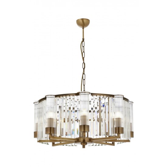 AVONNI AV-60401-8E Eskitme Kaplama Modern Avize E14 Metal Kristal 70cm