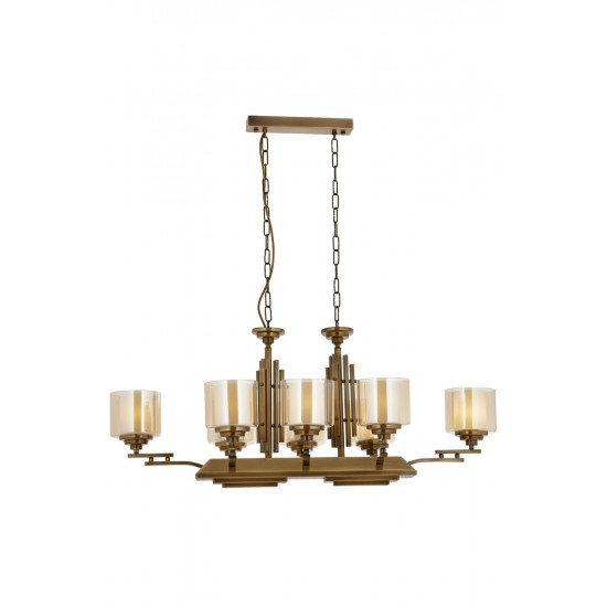 AVONNI AV-60402-8E-YM Eskitme Kaplama Modern Avize E27 Metal Cam 105x60cm