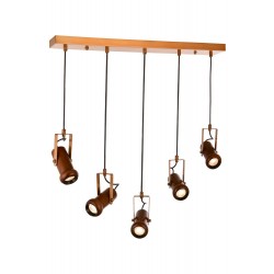 AVONNI AV-60414-5Y-EX Eskitme Boyalı Modern Avize LED Metal Ahşap 10x80cm