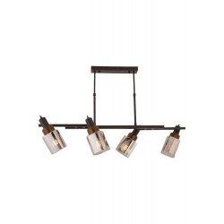 AVONNI AV-60415-4Y-BSY Siyah Boya Modern Avize E27 Metal Ahşap Cam 100x35cm