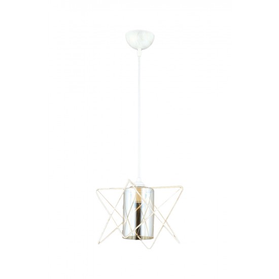 AVONNI AV-65076-KRM Krem Boyalı Modern Avize E27 Metal Cam 20x20cm AVONNI AV-65076-KRM Krem Boyalı Modern Avize E27 Metal Cam 20x20cm