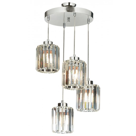 AVONNI AV-65230-4KT Krom Kaplama Modern Avize E27 Metal Kristal 40cm AVONNI AV-65230-4KT Krom Kaplama Modern Avize E27 Metal Kristal 40cm