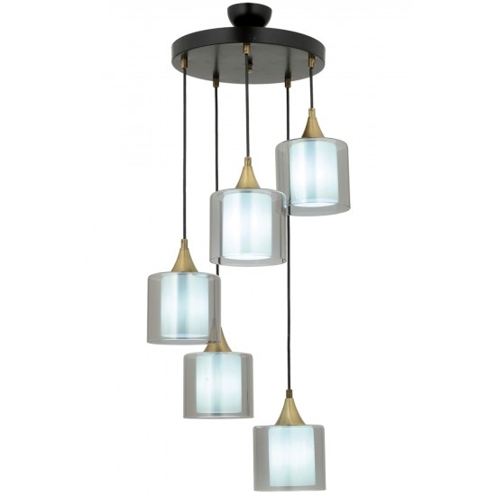 AVONNI AV-65233-5T-BSY-F Siyah Boyalı Modern Avize E27 Metal Cam 40cm AVONNI AV-65233-5T-BSY-F Siyah Boyalı Modern Avize E27 Metal Cam 40cm