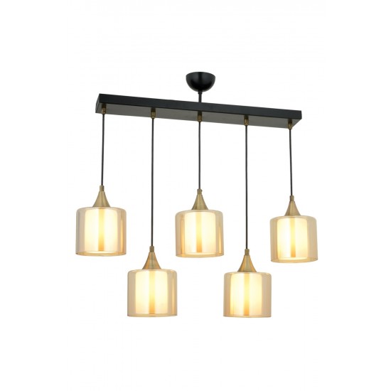 AVONNI AV-65233-5Y-BSY-B Siyah Boyalı Modern Avize E27 Metal Cam 75x14cm AVONNI AV-65233-5Y-BSY-B Siyah Boyalı Modern Avize E27 Metal Cam 75x14cm