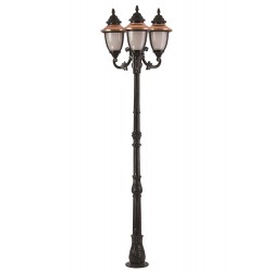 Modi Lighting BDR-68055-3BSY-OP Kahverengi/Siyah Boyalı Dış Mekan Aydınlatma E27 Aluminyum Döküm Dip Polikarbon Cam 90cm