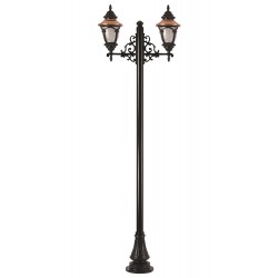 Modi Lighting BDR-68057-2BSY-M1-OP Kahverengi/Siyah Boyalı Dış Mekan Aydınlatma E27 Aluminyum Döküm Dip Polikarbon Cam 90x25cm