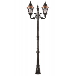Modi Lighting BDR-68057-2BSY-M3 Kahverengi/Siyah Boyalı Dış Mekan Aydınlatma E27 Aluminyum Döküm Dip Polikarbon Cam 80cm