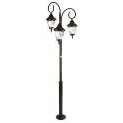 Modi Lighting BDR-68186-3BSY-M3 Siyah Boyalı Dış Mekan Aydınlatma E27 Çelik Boru ABS Polikarbon Cam 85cm