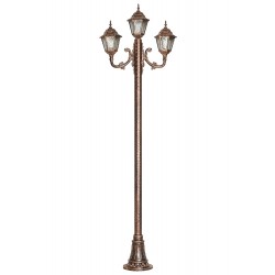 Modi Lighting BDR-68206-3BKR Kahverengi Boyalı Dış Mekan Aydınlatma E27 Çelik Boru ABS Polikarbon Cam 80cm