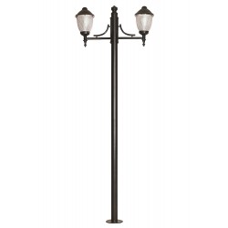 Modi Lighting BDR-68210-2BSY-M3 Siyah Boyalı Dış Mekan Aydınlatma E27 Çelik Boru ABS Polikarbon Cam 85x23cm