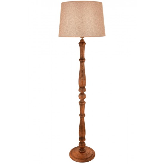 AVONNI LM-9144-1E Ceviz Boyalı Lambader E27 Ahşap Kumaş 45cm