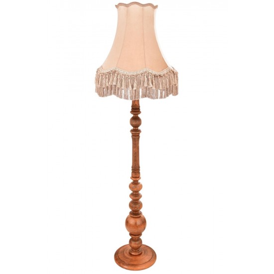 AVONNI LM-9145-1E Ceviz Boyalı Lambader E27 Ahşap Kumaş 50cm