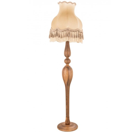 AVONNI LM-9149-1E Ceviz Boyalı Lambader E27 Ahşap Kumaş 50cm