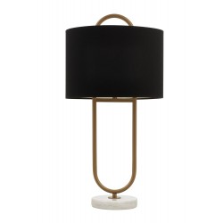 AVONNI ML-9112-1EB Eskitme Boyalı Masa Lambası  Metal Mermer Kumaş 30cm