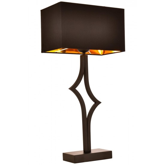 AVONNI ML-9148-1BSY Siyah Boyalı Masa Lambası E27 Metal Kumaş 30x18cm