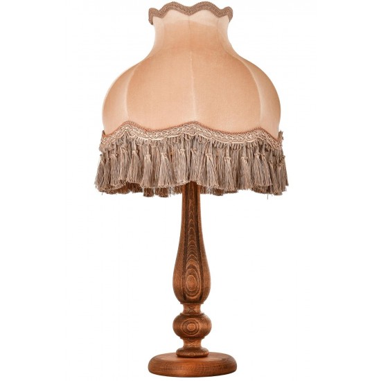 AVONNI ML-9149-1E Ceviz Boyalı Masa Lambası E27 Ahşap Kumaş 35cm